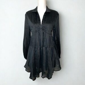 C/MEO Collective Black Mini Dress Cotton Linen Women Size 4